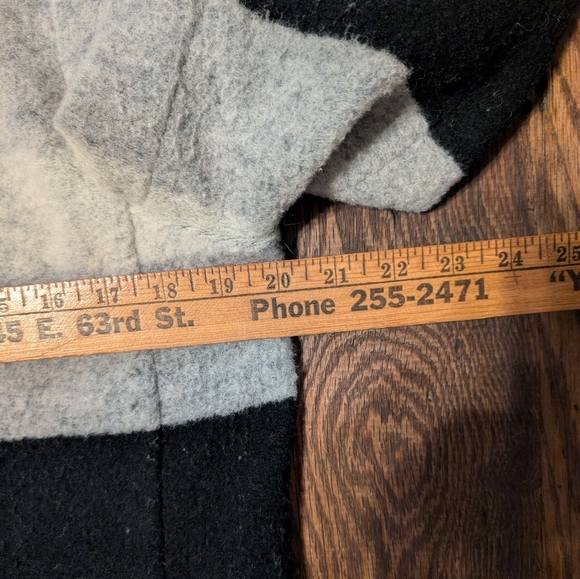 Talbots Coat Jacket Black Gray Stripe Classic Size M Wool Blend - Picture 7 of 13